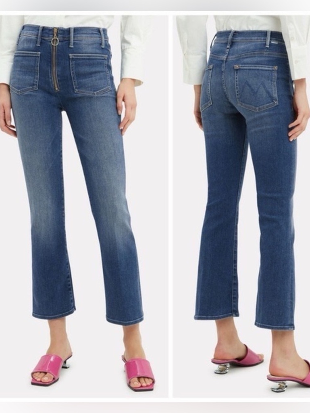 Mother The Patch Xyz Insider Ankle Jeans In Satisfaction Size 26
